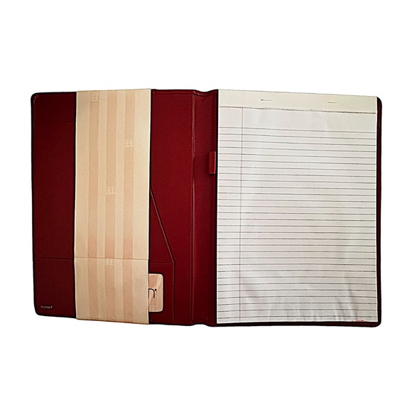 BUXTON Red Leather Writing Pad Folio 9”x 12” - Picture 4 of 9